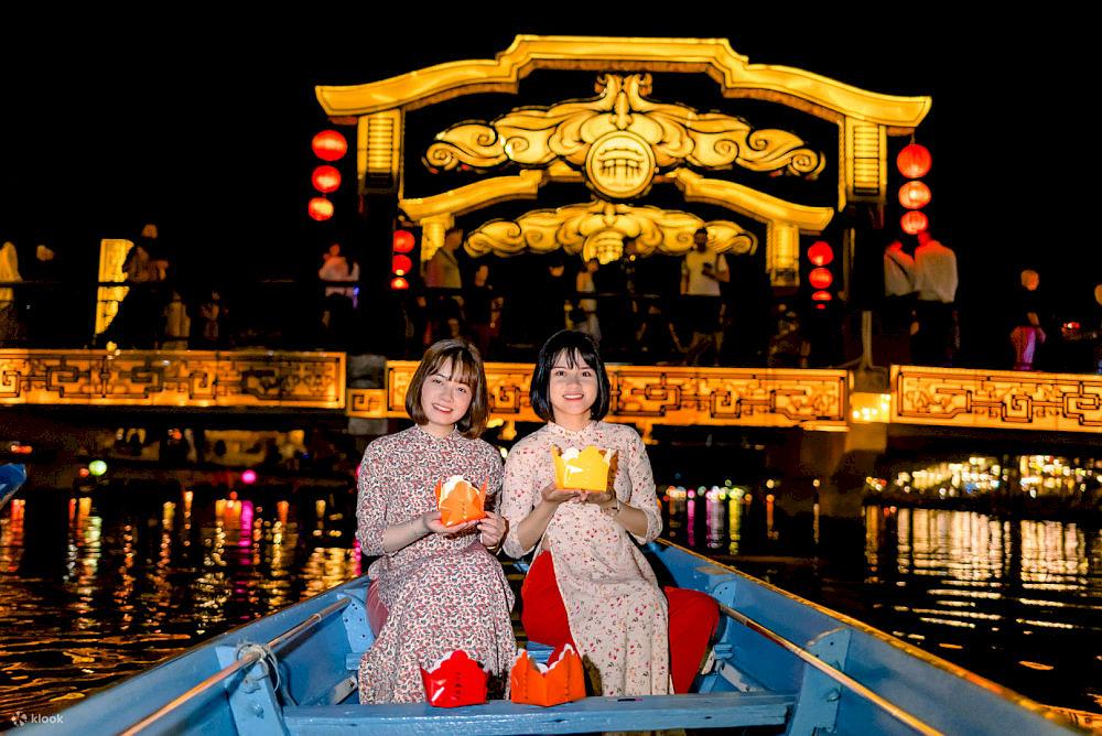 Releasing lanterns onto the water brings photogenic moments
